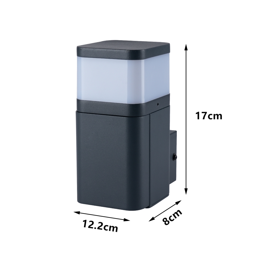 Brilagi - Buitenwandlamp PILLAR met SCHUKO-stopcontact 1x G9/11W/230V IP44 antraciet