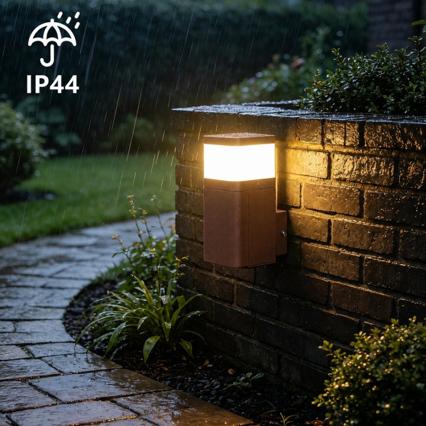 BRILAGI - Buitenwandlamp met SCHUKO PILLAR-stopcontact 1xG9/11W/230V IP44 bruin