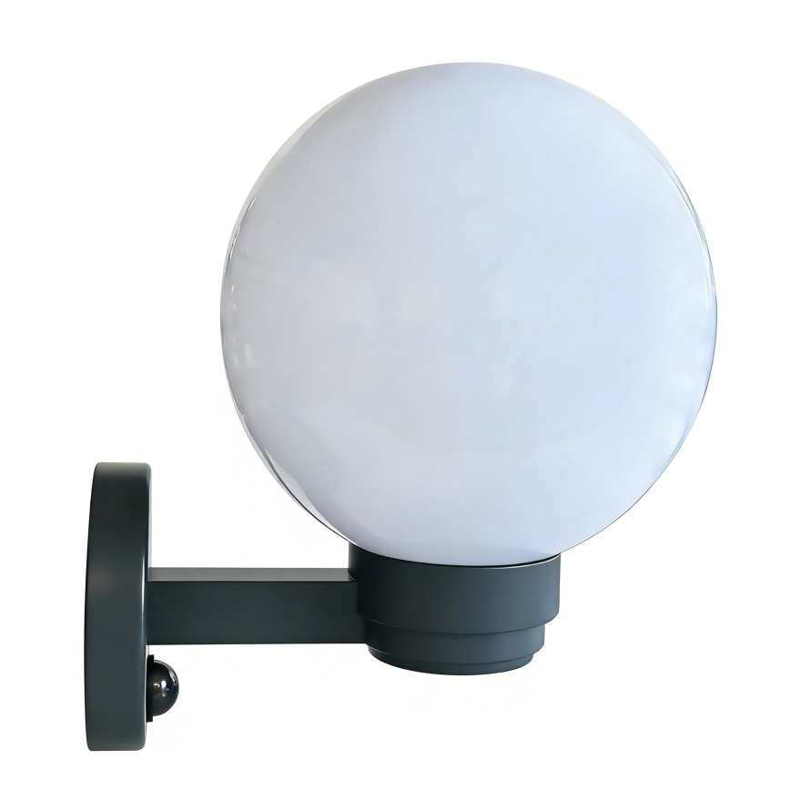 Brilagi - Buitenwandlamp met bewegingssensor HARBOR 1xE27/40W/230V IP33 antraciet/wit