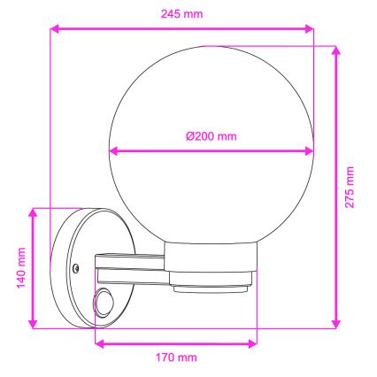 Brilagi - Buitenmuurlamp met bewegingssensor HARBOR 1xE27/40W/230V IP33 antraciet/wit