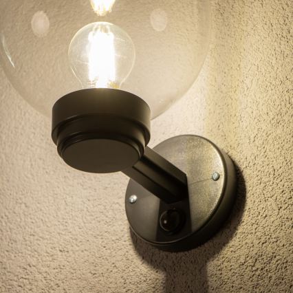 Brilagi - Buitenwandlamp met bewegingssensor HARBOR 1xE27/40W/230V IP33 zwart/helder