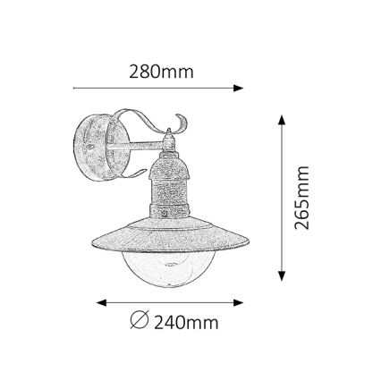 Brilagi - Buitenwandlamp MOLDE 1xE27/60W/230V IP44 brons/patina