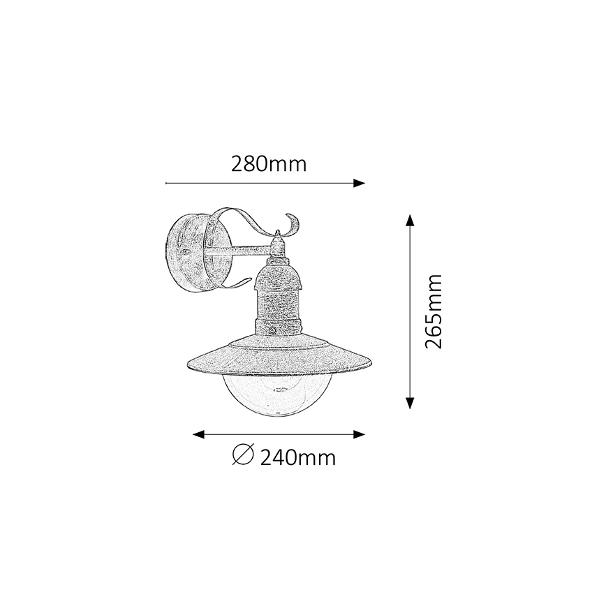 Brilagi - Buitenwandlamp MOLDE 1xE27/60W/230V IP44 brons/patina