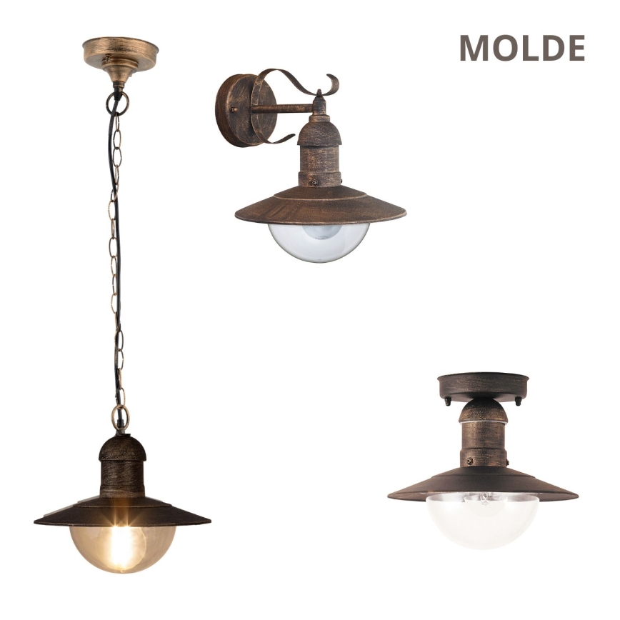 Brilagi - Buitenwandlamp MOLDE 1xE27/60W/230V IP44 brons/patina
