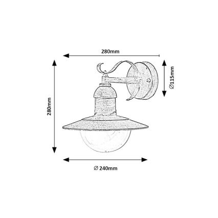 Brilagi - Buitenwandlamp MOLDE 1xE27/60W/230V IP44 wit/patina