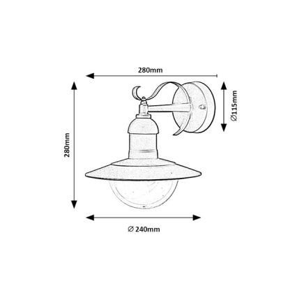 Brilagi - Buitenwandlamp MOLDE 1xE27/60W/230V IP44 zwart