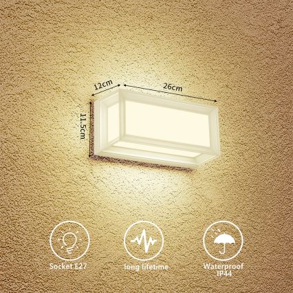 Brilagi - Buitenwandlamp PARKER 1xE27/60W/230V wit IP44