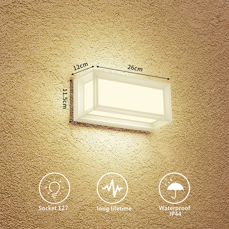 Brilagi - Buitenwandlamp PARKER 1xE27/60W/230V wit IP44