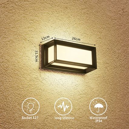 Brilagi - Buitenwandlamp PARKER 1xE27/60W/230V zwart IP44