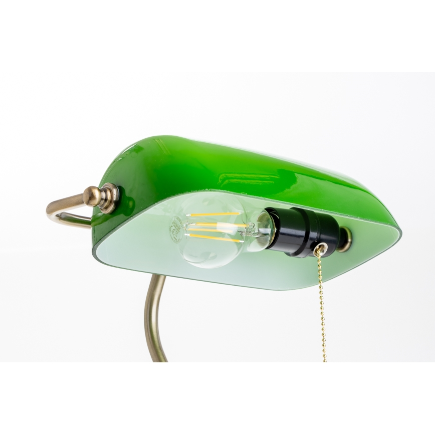 Brilagi - Bureaulamp BANK OFFICE 1xE27/60W/230V messing/groen