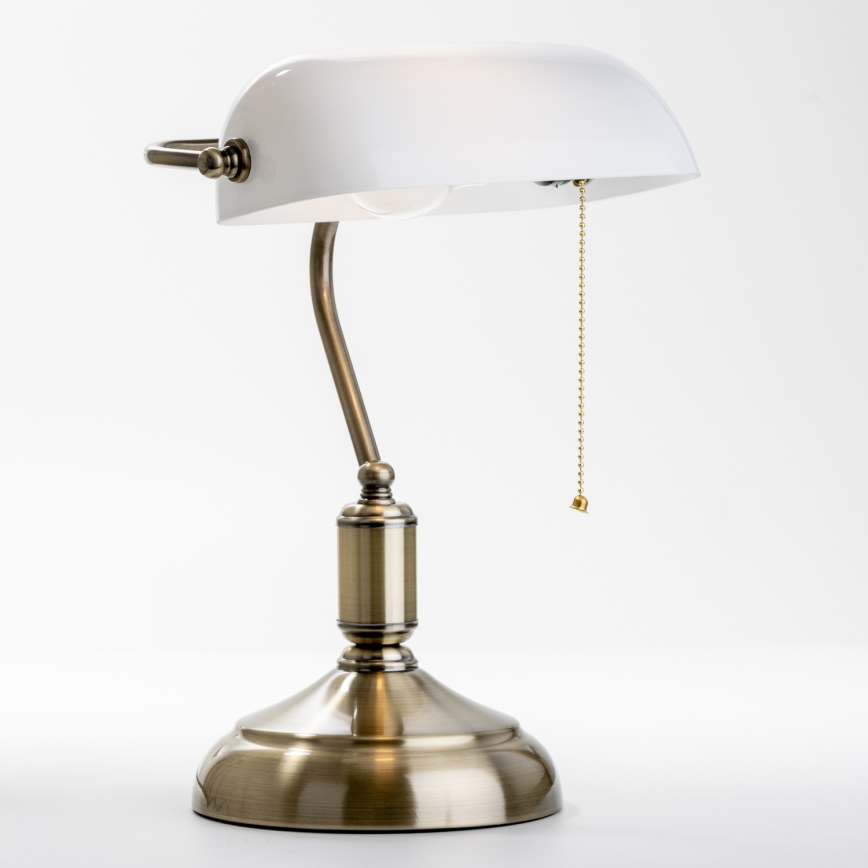 Brilagi - Bureaulamp BANK OFFICE 1xE27/60W/230V messing/wit
