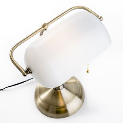 Brilagi - Bureaulamp BANK OFFICE 1xE27/60W/230V messing/wit