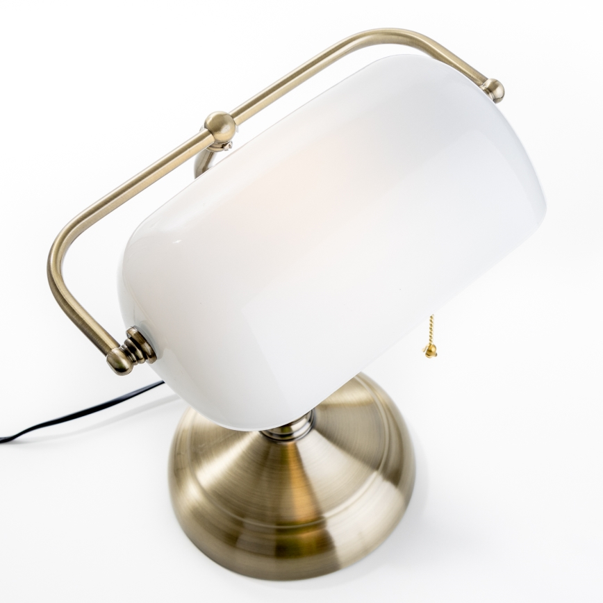 Brilagi - Bureaulamp BANK OFFICE 1xE27/60W/230V messing/wit