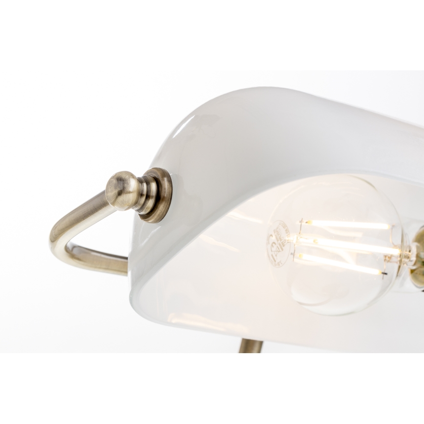 Brilagi - Bureaulamp BANK OFFICE 1xE27/60W/230V messing/wit