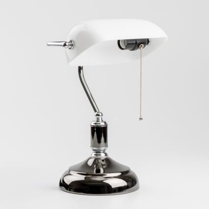 Brilagi - Bureaulamp BANK OFFICE 1xE27/60W/230V zwart/zilver/wit