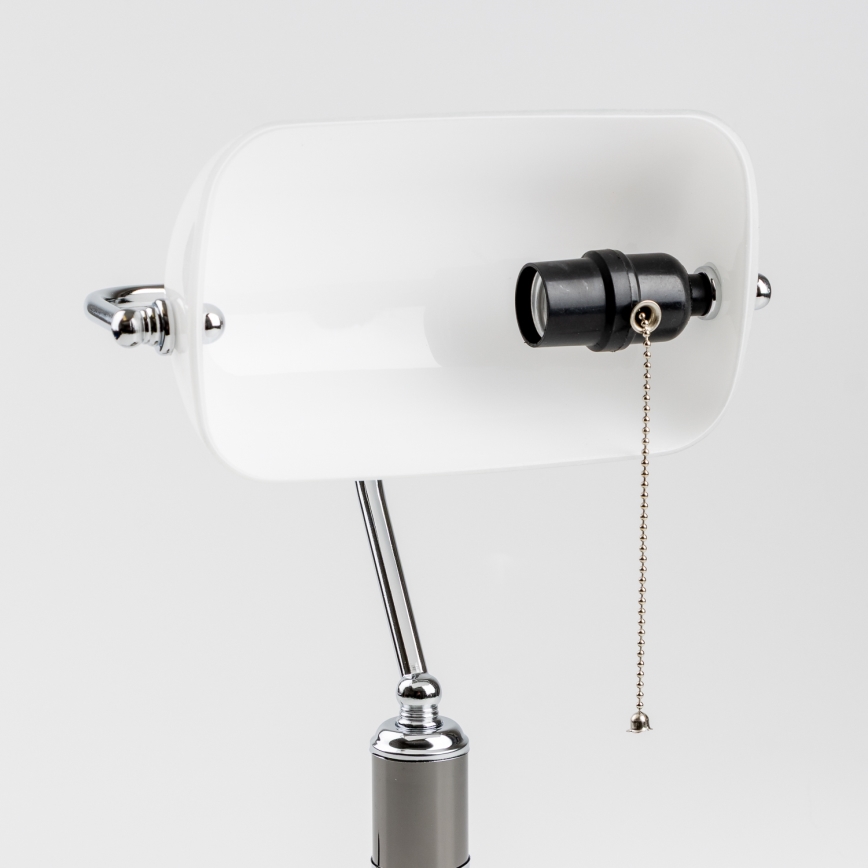 Brilagi - Bureaulamp BANK OFFICE 1xE27/60W/230V zwart/zilver/wit