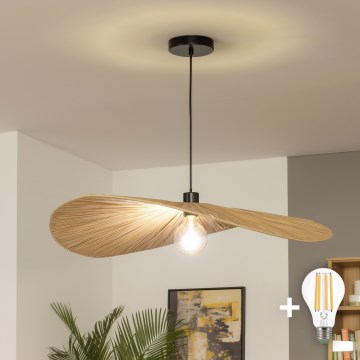 Brilagi - CERIA BOHO LED-hanglamp aan kabel 1x E27/40W/230V Ø 80 cm raffia