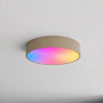 Brilagi - CLARE LED RGBW dimbare plafondlamp voor badkamer 3xE27/9W/230V 2700-6500K Ø 40 cm IP54 Wi-Fi beige