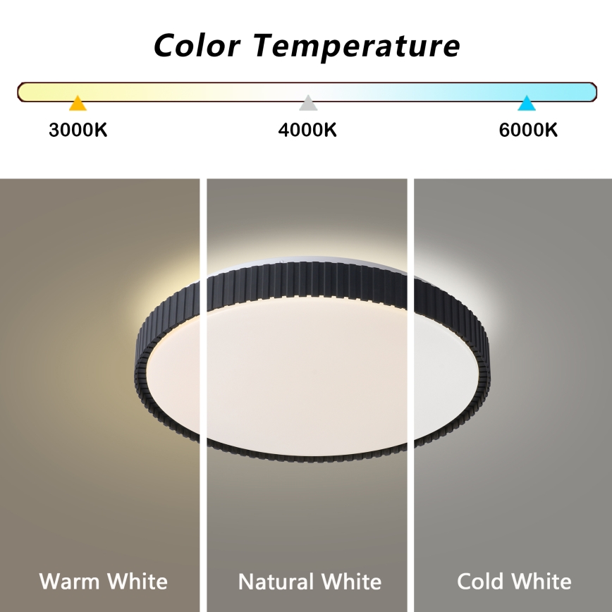 Brilagi - dimbare LED-plafondlamp CORVO LED/72W/230V 3000-6000K zwart diam. 50 cm + afstandsbediening