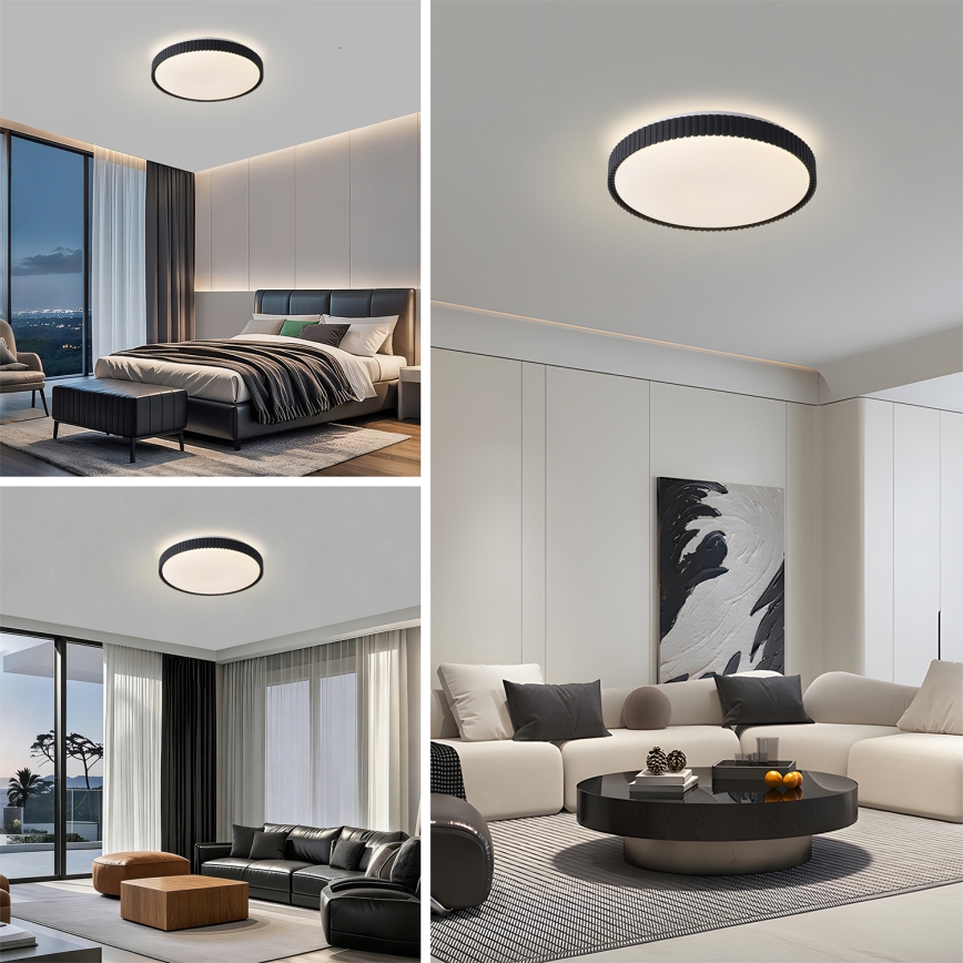 Brilagi - dimbare LED-plafondlamp CORVO LED/72W/230V 3000-6000K zwart diam. 50 cm + afstandsbediening