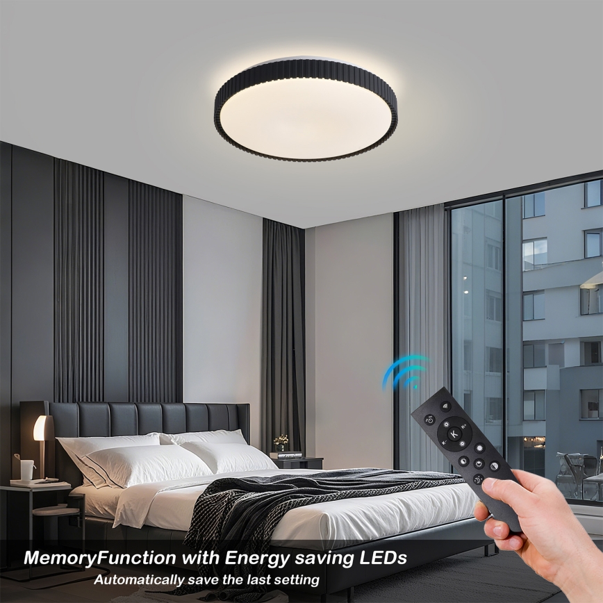Brilagi - dimbare LED-plafondlamp CORVO LED/72W/230V 3000-6000K zwart diam. 50 cm + afstandsbediening