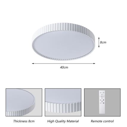 Brilagi - LED-dimbare plafondlamp CORVO LED/54W/230V 3000-6000K wit Ø 40 cm + afstandsbediening