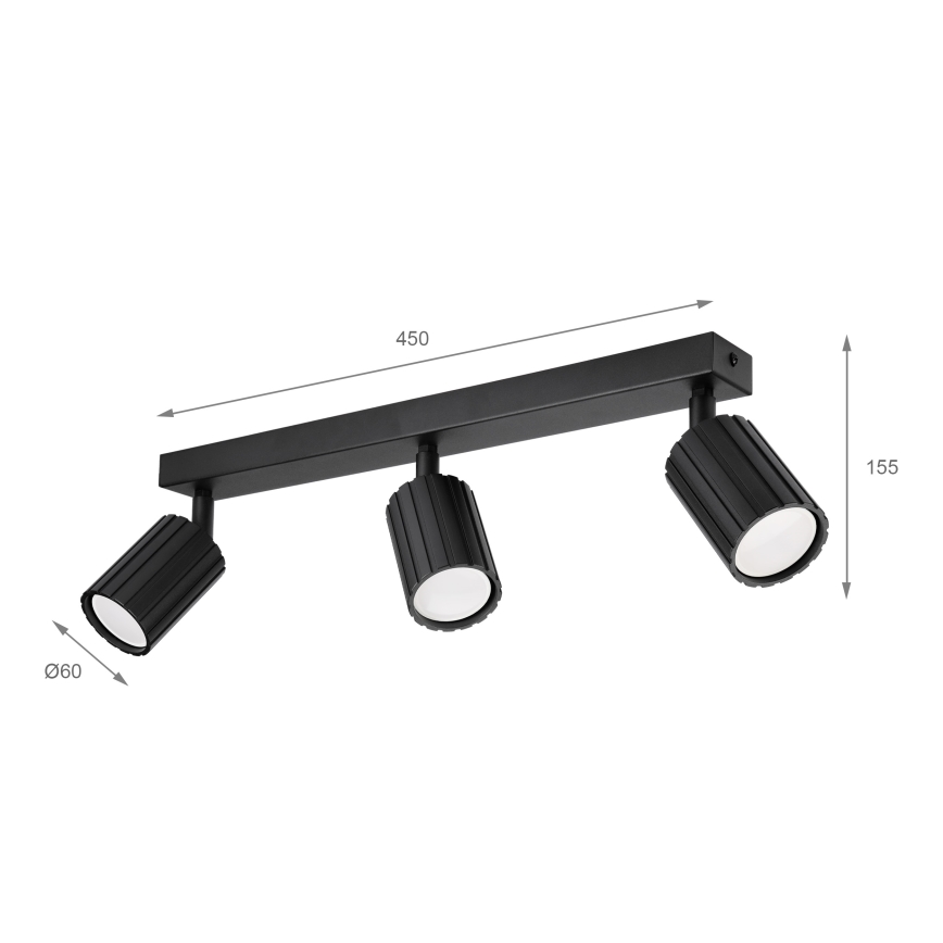 Brilagi - CRISPINA plafondspot 3xGU10/10W/230V zwart