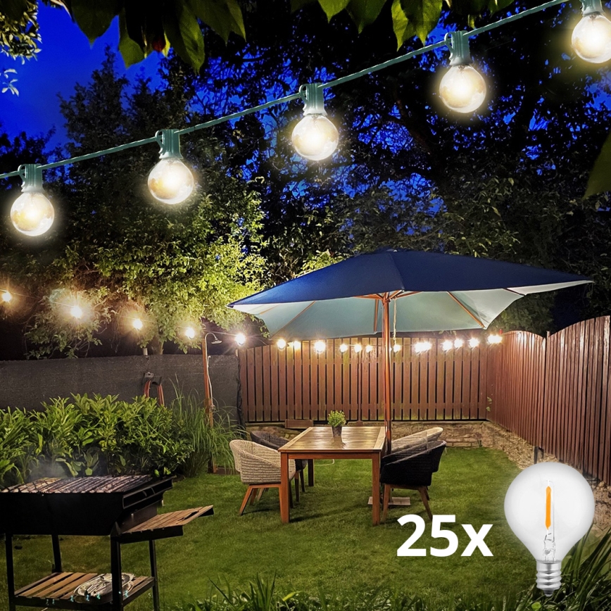 Brilagi - Decoratieve LED Lichtsnoer voor buiten SLINGER 25xE12 20m groen IP44 warm wit