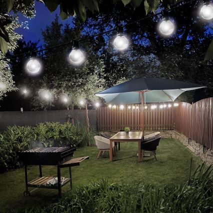 Brilagi - Decoratieve LED Lichtsnoer voor buiten SLINGER 25xE12 20m IP44 koud wit