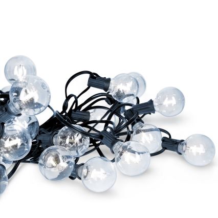 Brilagi - Decoratieve LED Lichtsnoer voor buiten SLINGER 25xE12 20m IP44 koud wit