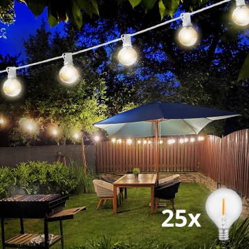 Brilagi - Decoratieve LED Lichtsnoer voor buiten SLINGER 25xE12 20m wit IP44 warm wit