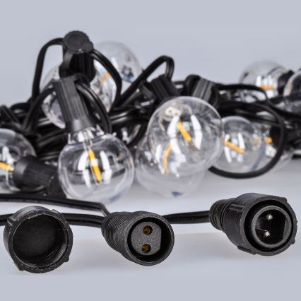 Brilagi - Decoratieve LED Lichtsnoer voor buiten SLINGER 25xE12 20m zwart IP44 warm wit