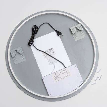 Brilagi - DEMI ECO LED-dimbare verwarmde badkamerspiegel met achtergrondverlichting LED/12W/230V Ø 60 cm 3000/4000/6500K IP44 CRI 90