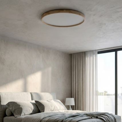 Brilagi - Dimbare LED-plafondlamp ALSON LED/72W/230V 3000-6500K eiken Ø 78 cm + afstandsbediening