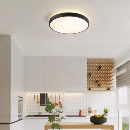 Brilagi - Dimbare LED-plafondlamp GLASS POOL DOUBLE LED/48W/230V 3000-6000K 40 cm zwart + afstandsbediening