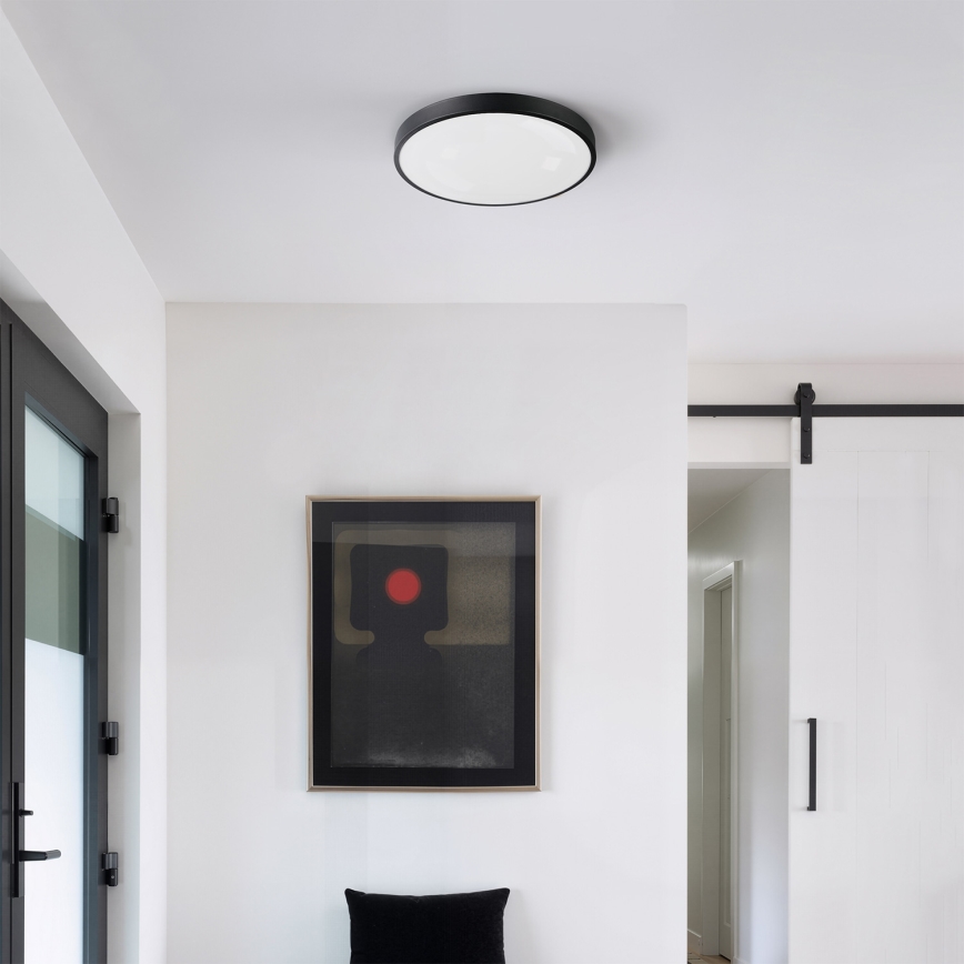 Brilagi - Dimbare LED-plafondlamp GLASS POOL DOUBLE LED/48W/230V 3000-6000K 40 cm zwart + afstandsbediening