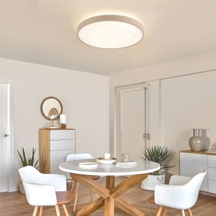 Brilagi - Dimbare LED-plafondlamp GLASS POOL DOUBLE LED/60W/230V 3000-6000K 50 cm beige + afstandsbediening