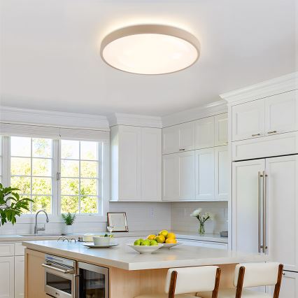 Brilagi - Dimbare LED-plafondlamp GLASS POOL DOUBLE LED/60W/230V 3000-6000K 50 cm beige + afstandsbediening