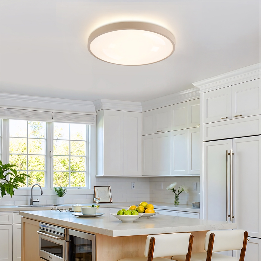 Brilagi - Dimbare LED-plafondlamp GLASS POOL DOUBLE LED/60W/230V 3000-6000K 50 cm beige + afstandsbediening