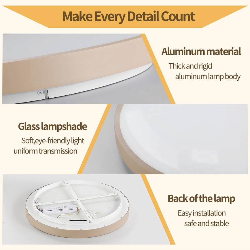 Brilagi - Dimbare LED-plafondlamp GLASS POOL DOUBLE LED/60W/230V 3000-6000K 50 cm beige + afstandsbediening