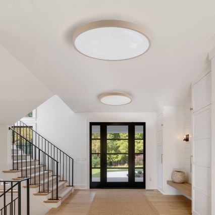 Brilagi - LED dimbare plafondlamp GLASS POOL DOUBLE LED/80W/230V 3000-6000K 60 cm beige + afstandsbediening