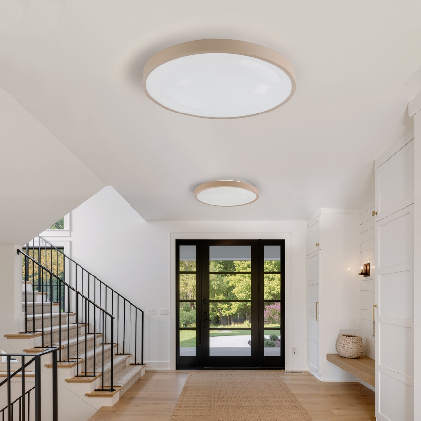 Brilagi - LED dimbare plafondlamp GLASS POOL DOUBLE LED/80W/230V 3000-6000K 60 cm beige + afstandsbediening