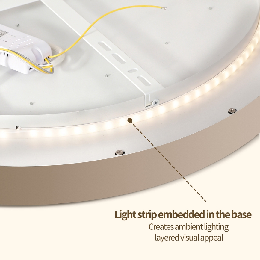 Brilagi - LED dimbare plafondlamp GLASS POOL DOUBLE LED/80W/230V 3000-6000K 60 cm beige + afstandsbediening