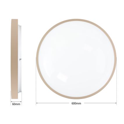 Brilagi - LED dimbare plafondlamp GLASS POOL DOUBLE LED/80W/230V 3000-6000K 60 cm beige + afstandsbediening