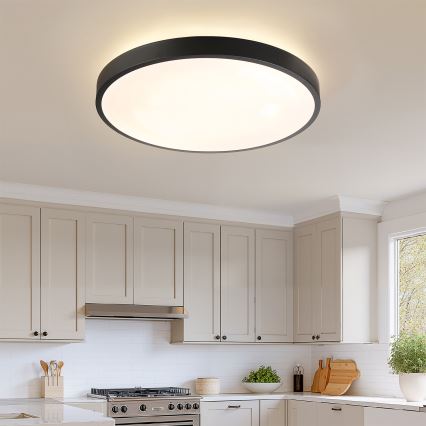 Brilagi - Dimbare LED-plafondlamp GLASS POOL DOUBLE LED/80W/230V 3000-6000K 60 cm zwart + afstandsbediening