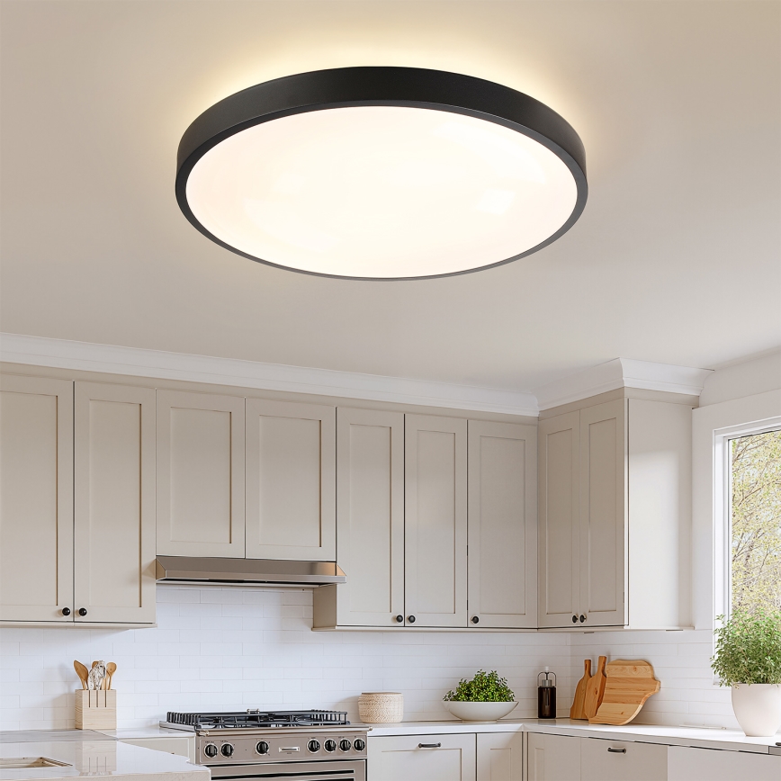 Brilagi - Dimbare LED-plafondlamp GLASS POOL DOUBLE LED/80W/230V 3000-6000K 60 cm zwart + afstandsbediening