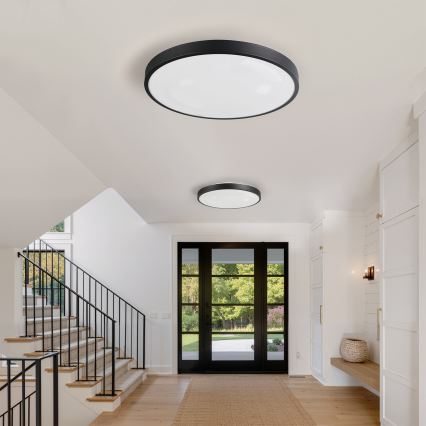 Brilagi - Dimbare LED-plafondlamp GLASS POOL DOUBLE LED/80W/230V 3000-6000K 60 cm zwart + afstandsbediening