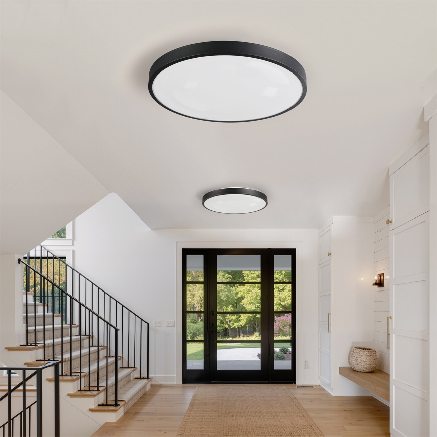 Brilagi - Dimbare LED-plafondlamp GLASS POOL DOUBLE LED/80W/230V 3000-6000K 60 cm zwart + afstandsbediening