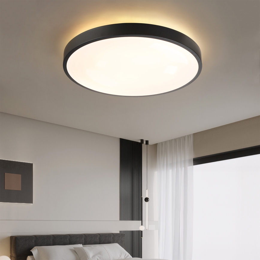 Brilagi - Dimbare LED-plafondlamp GLASS POOL DOUBLE LED/80W/230V 3000-6000K 60 cm zwart + afstandsbediening