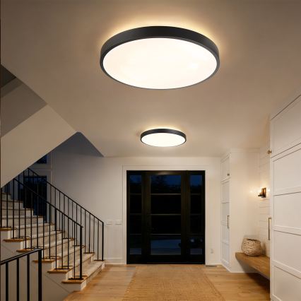 Brilagi - Dimbare LED-plafondlamp GLASS POOL DOUBLE LED/80W/230V 3000-6000K 60 cm zwart + afstandsbediening